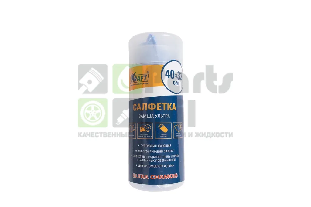 Салфетка замша искусственная 40х32 см KRAFT Ultra Chamois в тубе
