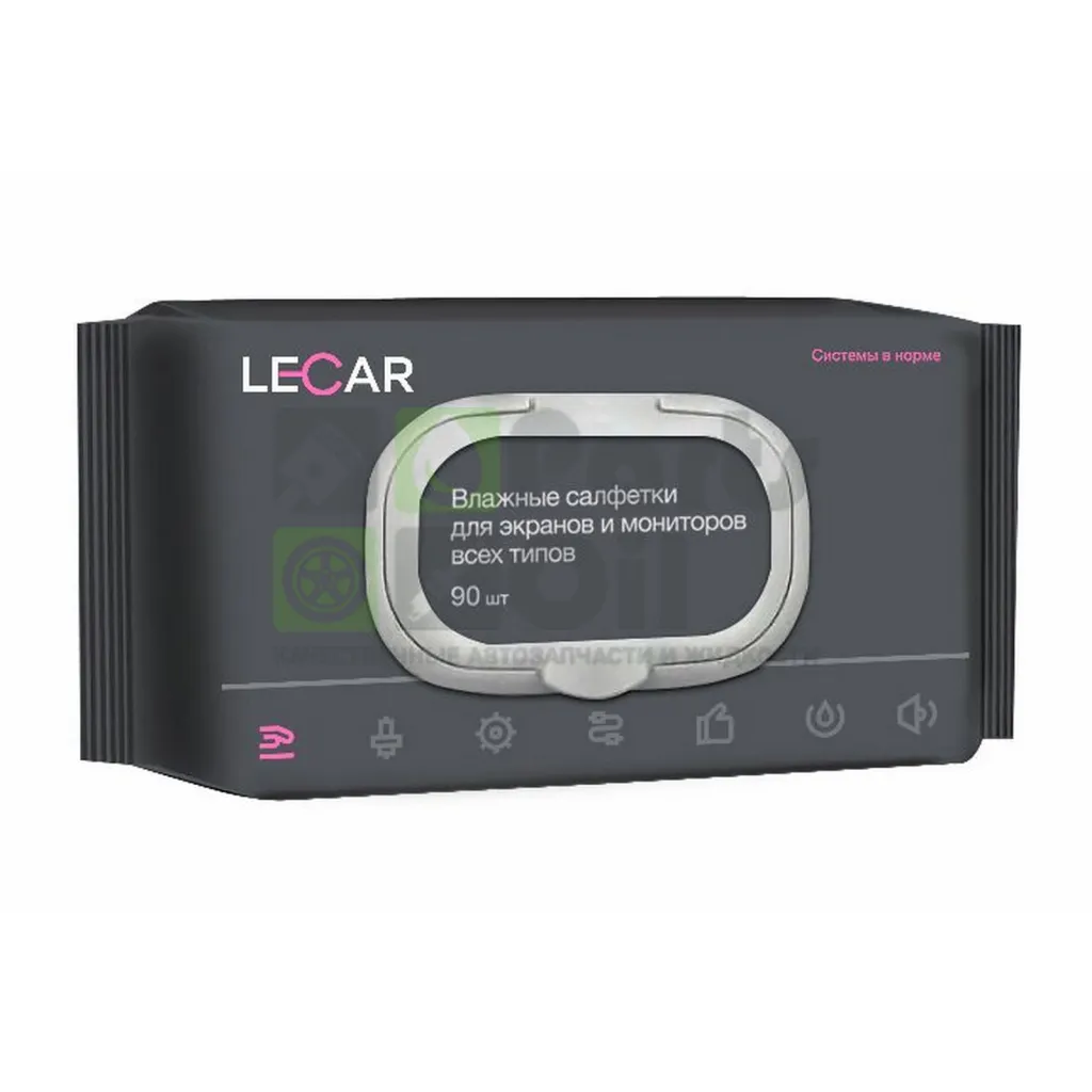 Влажные салфетки для мониторов LECAR пластиковый клапан 90 шт.