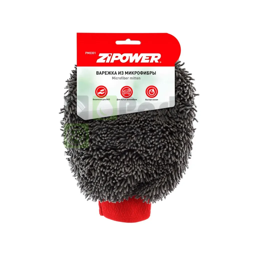 Губка-варежка ZIPOWER микрофибра, универсальная