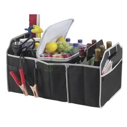 Складной ящик-органайзер в багажник с 3 отделами Car Boot Organiser, 40л, 50х32,5см черный