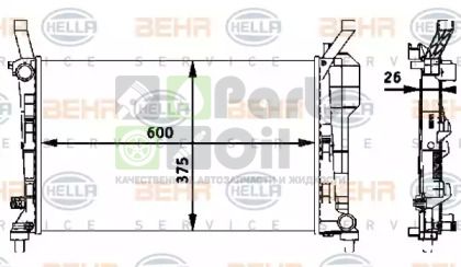 8MK 376 721-024 HELLA Радиатор, охлаждение двигателя