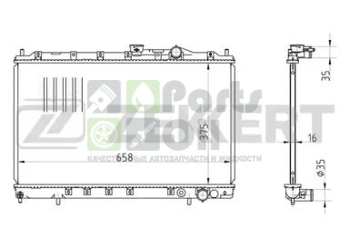 MK-1040 ZEKKERT Радиатор, охлаждение двигателя