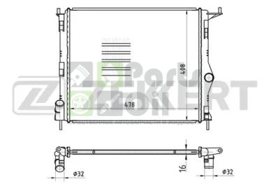 MK-1050 ZEKKERT Радиатор, охлаждение двигателя