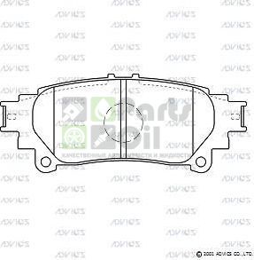 Тормозные колодки Advics задние для Lexus RC I 2014-2024. Артикул SN151