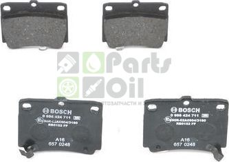 Тормозные колодки Bosch Low-Metallic задние для Mitsubishi Pajero Sport III 2015-2024. Артикул 0 986 424 711