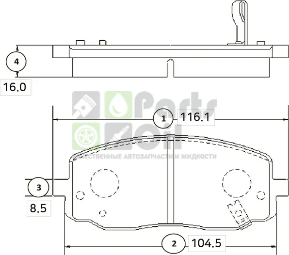 Тормозные колодки CTR передние для Kia Picanto I 2004-2011. Артикул GK0532