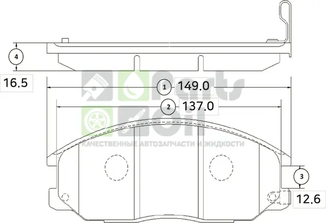 Тормозные колодки CTR передние для SsangYong Kyron I 2006-2015. Артикул GK0563