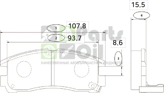 Тормозные колодки CTR задние для Mitsubishi Sapporo II 1987-1990. Артикул GK0574
