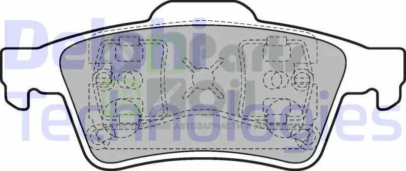 Тормозные колодки Delphi Low-Metallic задние для Ford C-MAX I 2003-2007. Артикул LP1701