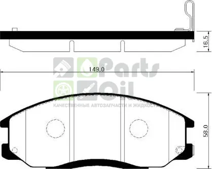 Тормозные колодки HSB передние для SsangYong Kyron I 2008-2015. Артикул HP0024
