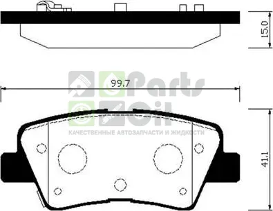 Тормозные колодки HSB задние для Kia Rio III 2011-2017. Артикул HP0046
