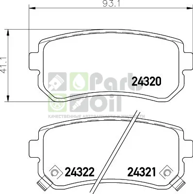 Тормозные колодки Hella NAO задние для Hyundai Accent III 2005-2010. Артикул 8DB 355 028-411