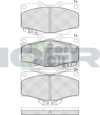 Тормозные колодки Icer передние для Toyota Land Cruiser Prado 90 1996-2002. Артикул 141007