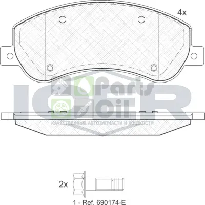 Тормозные колодки Icer передние для Volkswagen Amarok I 2010-2024. Артикул 141793-204