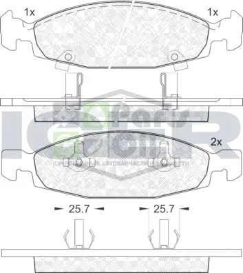 Тормозные колодки Icer передние для Jeep Grand Cherokee II WJ 1999-2005. Артикул 181398
