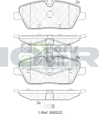 Тормозные колодки Icer передние для MINI Cabrio III F57 2014-2024. Артикул 181662-202