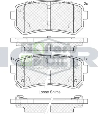 Тормозные колодки Icer задние для Hyundai Creta II 2021-2024. Артикул 181955