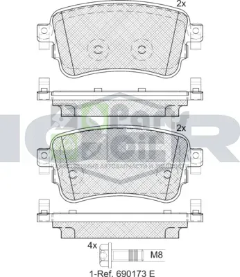 Тормозные колодки Icer задние для Opel Vivaro C 2019-2024. Артикул 182294