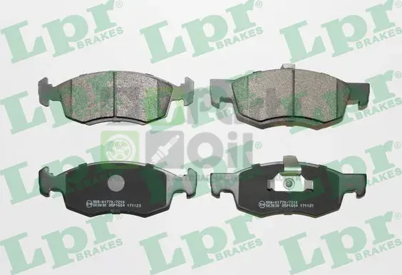 Тормозные колодки LPR передние для Dacia Sandero I 2008-2012. Артикул 05P1654