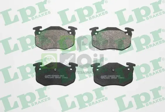 Тормозные колодки LPR задние для Citroen Xsara 1997-2005. Артикул 05P307