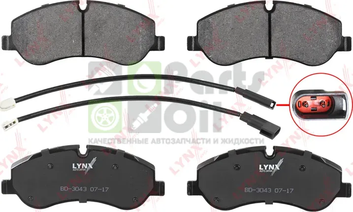 Тормозные колодки LYNXauto передние для Ford Transit Custom I 2012-2024. Артикул BD-3043
