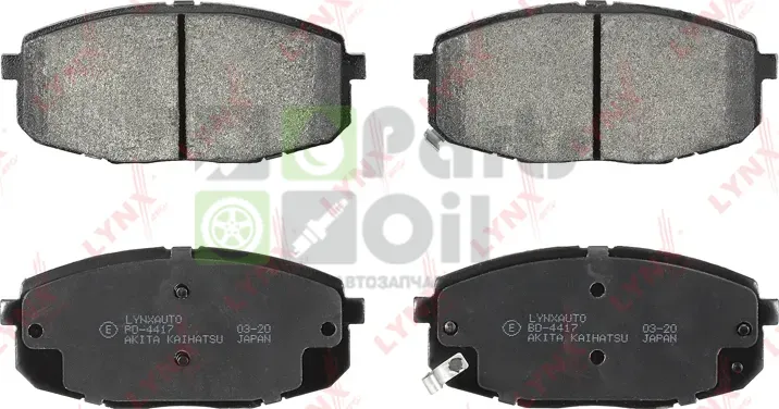 Тормозные колодки LYNXauto передние для Lifan Myway 2016-2024. Артикул BD-4417