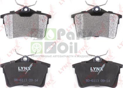 Тормозные колодки LYNXauto задние для Peugeot Partner Tepee 2008-2018. Артикул BD-6113