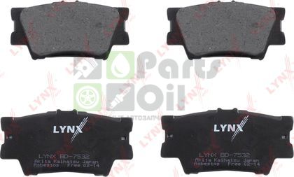Тормозные колодки LYNXauto задние для Toyota Avalon IV 2012-2018. Артикул BD-7532