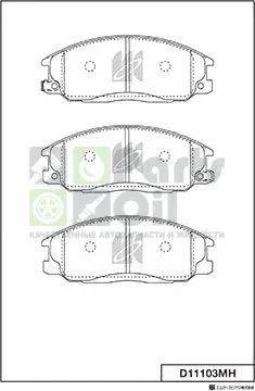 Тормозные колодки MK Kashiyama передние для Hyundai Santa Fe I 2001-2006. Артикул D11103MH