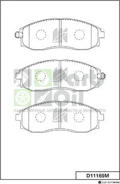 Тормозные колодки MK Kashiyama передние для Hyundai Porter IV 2004-2024. Артикул D11169M