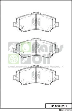 Тормозные колодки MK Kashiyama передние для Dodge Grand Caravan V 2007-2010. Артикул D11330MH