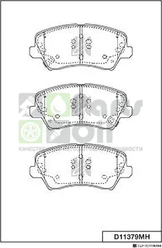 Тормозные колодки MK Kashiyama передние для Hyundai i30 I 2007-2012. Артикул D11379MH