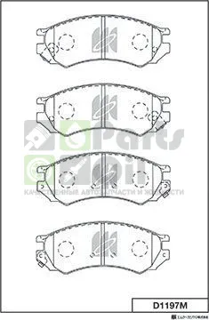 Тормозные колодки MK Kashiyama передние для Nissan Serena C23 1993-2001. Артикул D1197M