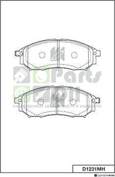Тормозные колодки MK Kashiyama передние для Infiniti G III 2002-2007. Артикул D1231MH