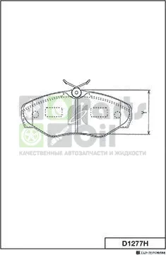 Тормозные колодки MK Kashiyama передние для Nissan Primastar I 2001-2014. Артикул D1277H