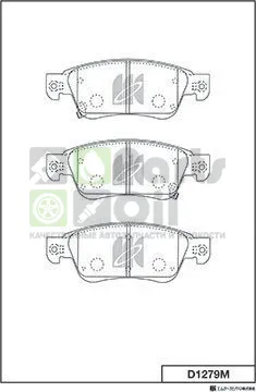 Тормозные колодки MK Kashiyama передние для Infiniti G IV 2007-2013. Артикул D1279M