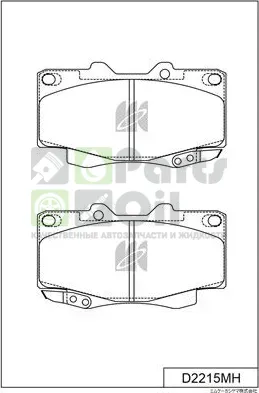 Тормозные колодки MK Kashiyama передние для Toyota Hilux VII 2004-2015. Артикул D2215MH