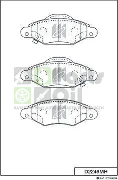 Тормозные колодки MK Kashiyama передние для Toyota Yaris Verso 1999-2005. Артикул D2246MH
