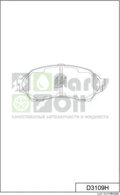 Тормозные колодки MK Kashiyama передние для Citroen Berlingo II 2008-2019. Артикул D3109H