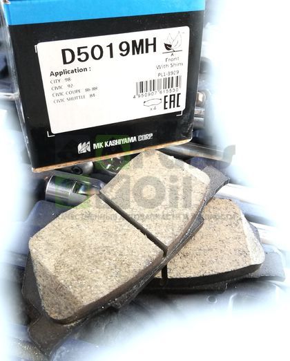 Тормозные колодки MK Kashiyama передние для Honda Jazz I 2002-2007. Артикул D5019MH