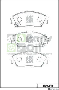 Тормозные колодки MK Kashiyama передние для Rover 25 1999-2005. Артикул D5039M