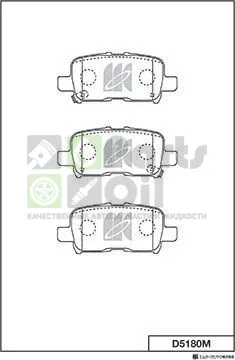 Тормозные колодки MK Kashiyama задние для Fiat Sedici 2006-2014. Артикул D5180M