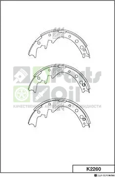 Тормозные колодки MK Kashiyama задние для Daihatsu Rocky 1985-1998. Артикул K2260
