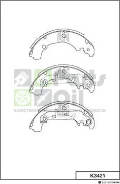 Тормозные колодки MK Kashiyama задние для Ford Fiesta V 2001-2010. Артикул K3421