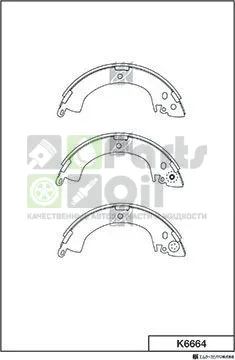Тормозные колодки MK Kashiyama задние для Mitsubishi Lancer VII 1995-2003. Артикул K6664