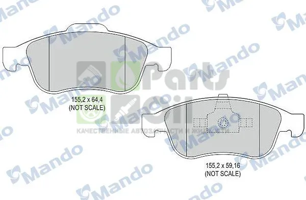Тормозные колодки Mando передние для Renault Megane III 2008-2016. Артикул MBF015255