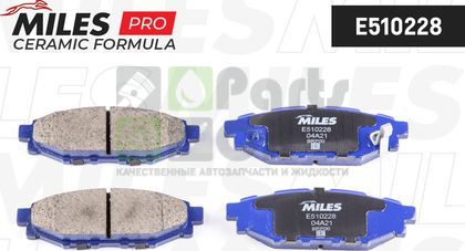 Тормозные колодки Miles Керамика задние для Subaru Forester IV 2013-2018. Артикул E510228