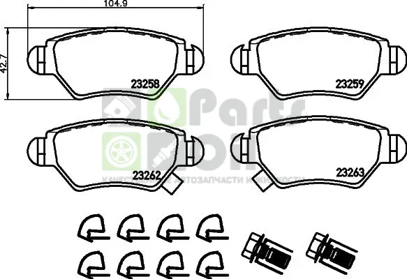 Тормозные колодки Mintex задние для Chevrolet Corsa 1994-2002. Артикул MDB2130