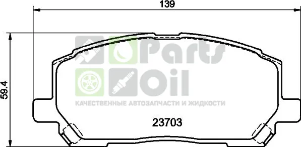 Тормозные колодки Mintex передние для Toyota Highlander I U20 2000-2010. Артикул MDB2211