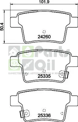 Тормозные колодки Mintex задние для Geely Emgrand EC8 2010-2017. Артикул MDB2691